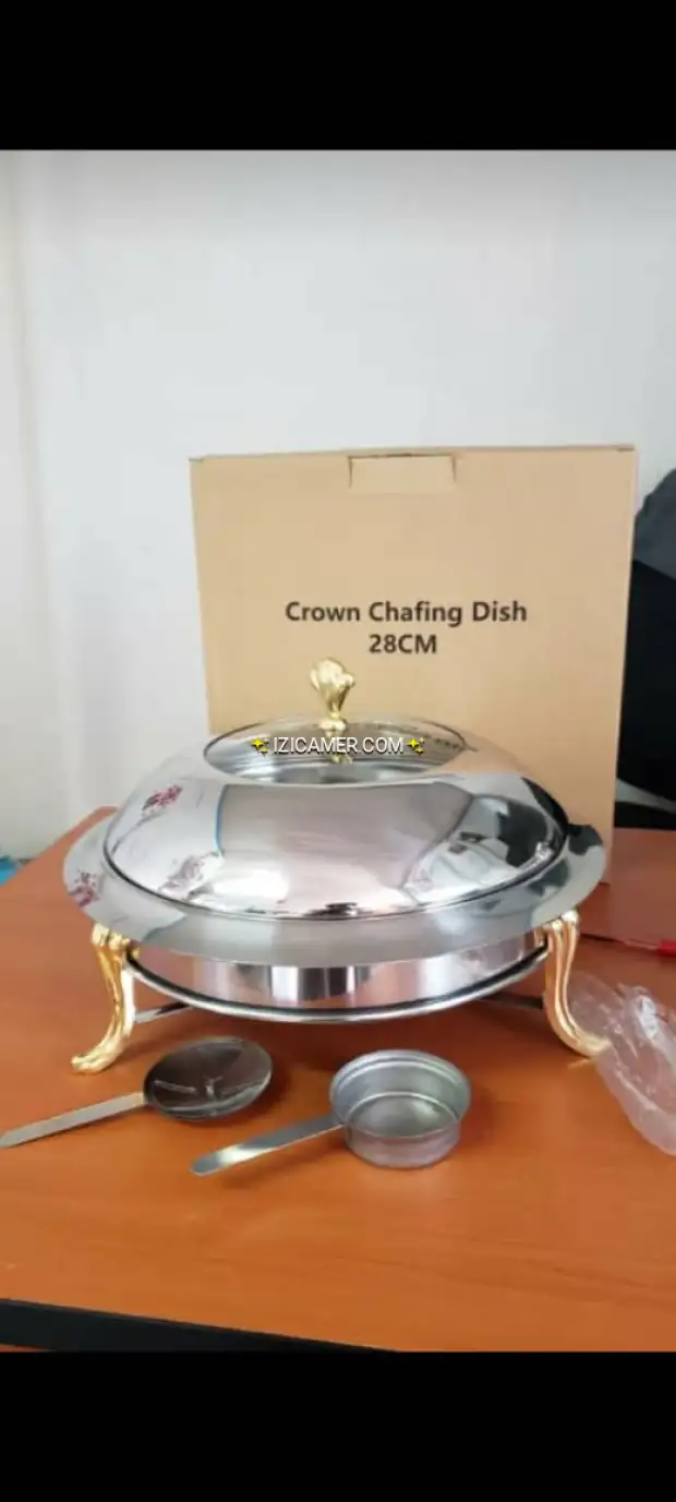 Assiette chauffante pieds doré | IZICAMER