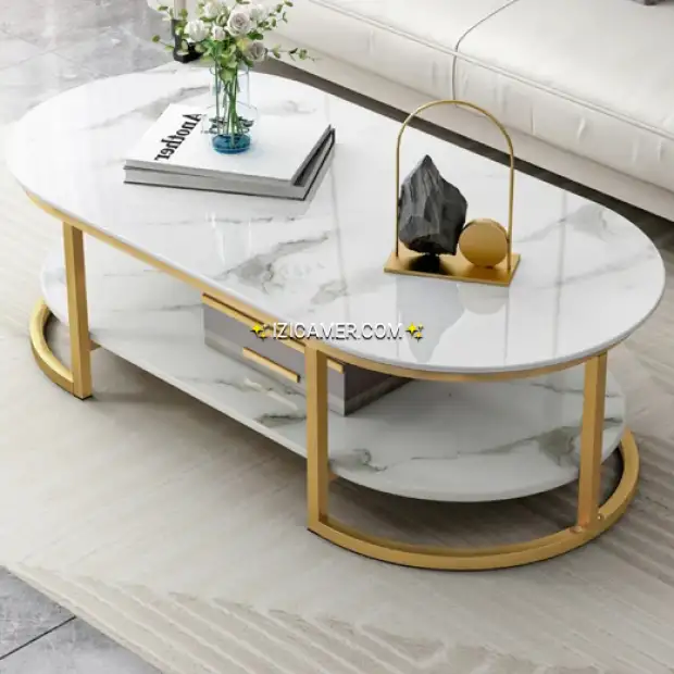 Table vitrée ovale
