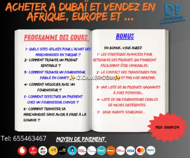 Formation d'achat en chine Turquie et Dubaï | IZICAMER