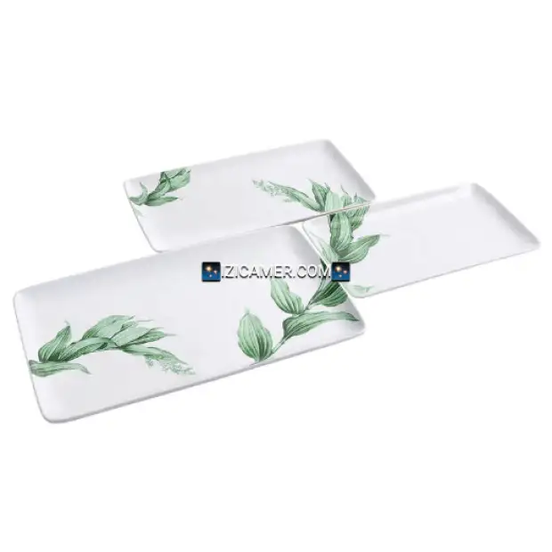 Ensemble de 3 Plateaux de Service en Porcelaine | IZICAMER