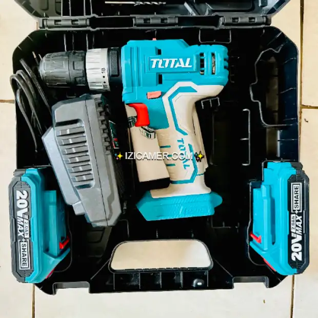 Perceuse visseuse puissante TOTAL + 02 boites de mèches comme bonus