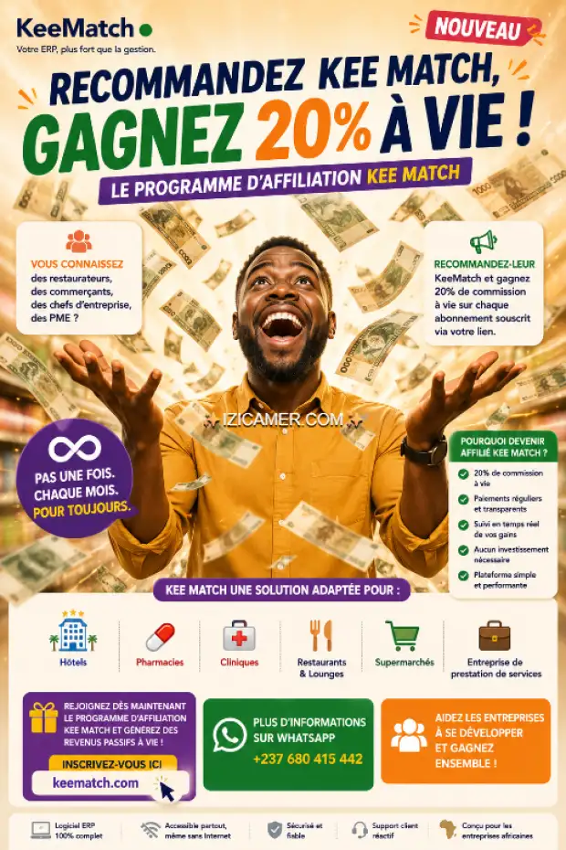 Devenez Partenaire Commercial – Logiciel ERP KeeMatch (Commission Gagnez 20% à vie)