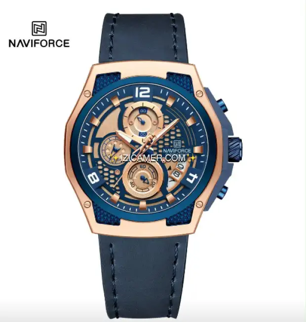 Montre NaviForce en cuir homme