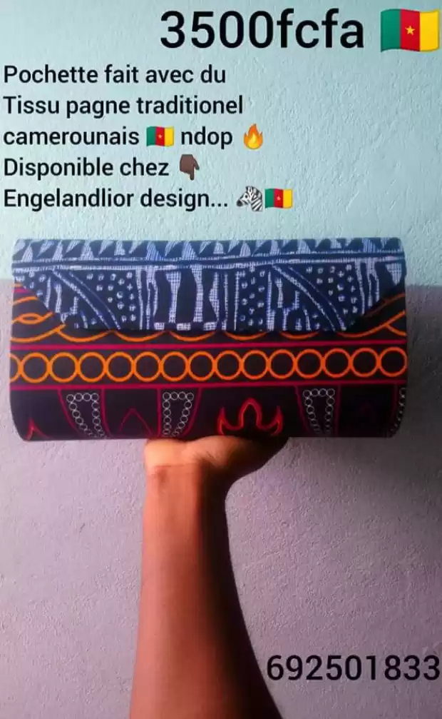 Babouche, sac en tissu pagne