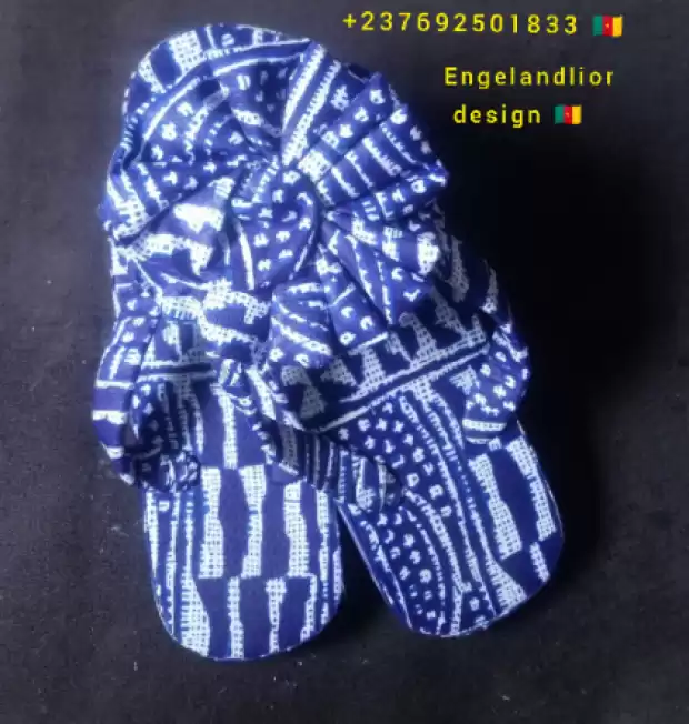 Babouche en tissu pagne ndop ? disponible
