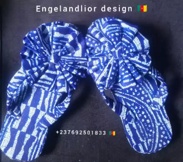 Babouche en tissu pagne ndop ? disponible | IZICAMER