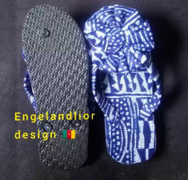 Babouche en tissu pagne ndop ? disponible | IZICAMER