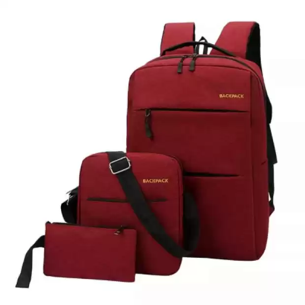 Ensemble sac à dos + sac bandoulière + trousse