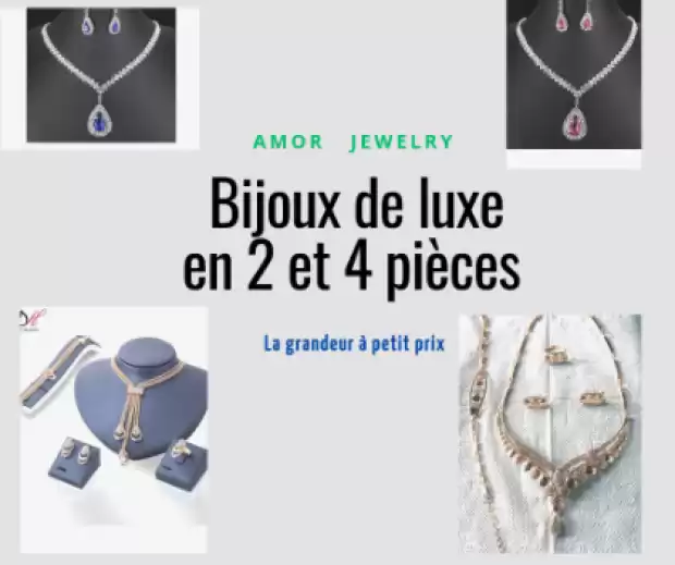 Bijoux de luxe en paquet or 18k, avec les cristaux de diamants.