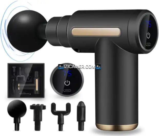 APPAREIL PISTOLET DE MASSAGE ÉLECTRIQUE AVEC 04 TÊTES