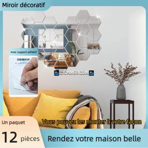 MIROIR DÉCORATIF AVEC SUPPORT ( 12 PIÈCES)
