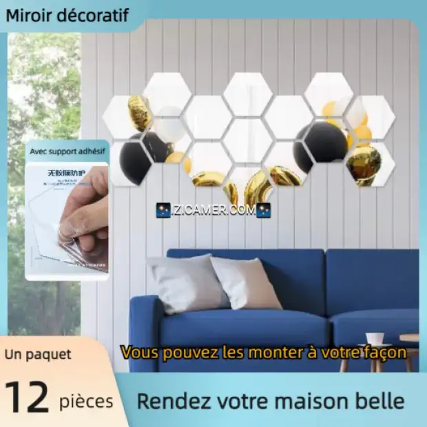 MIROIR DÉCORATIF AVEC SUPPORT ( 12 PIÈCES) | IZICAMER