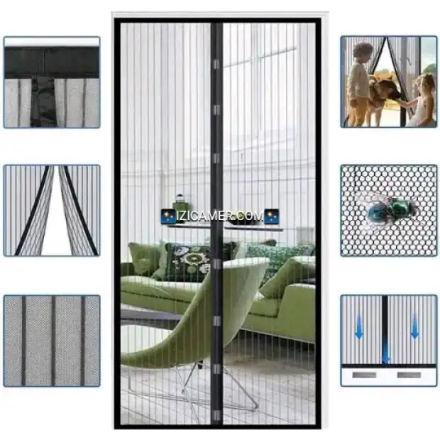 Rideaux moustiquaires magnétiques pour portes et fenêtres