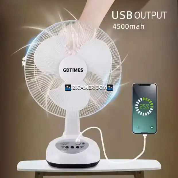 Ventilateur rechargeable avec plaque solaire pm