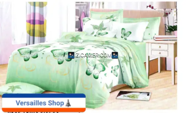 Ensemble draps + oreillers (100% coton)