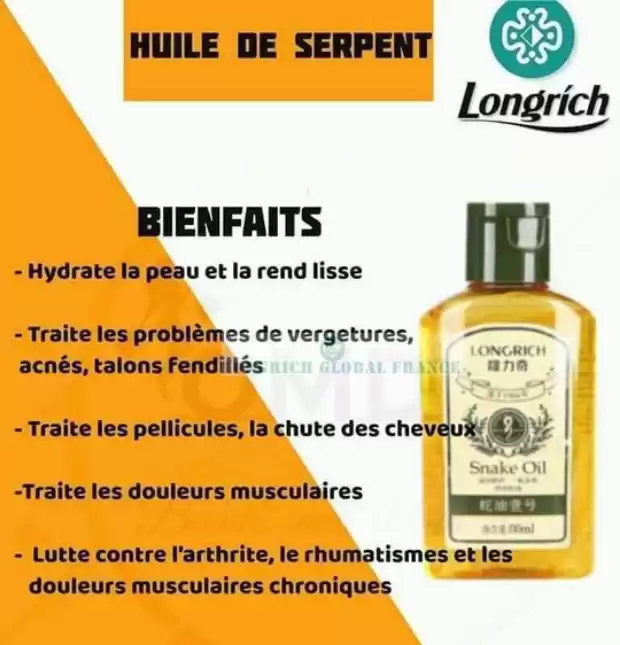 Huile de serpent longrich | IZICAMER