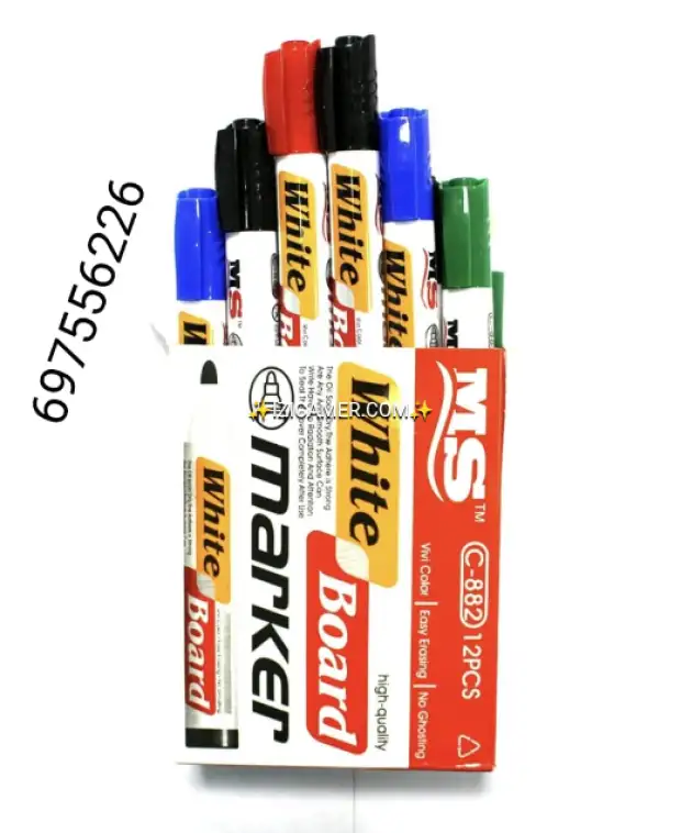 Paquet de 12 Marqueurs pour Tableau Blanc