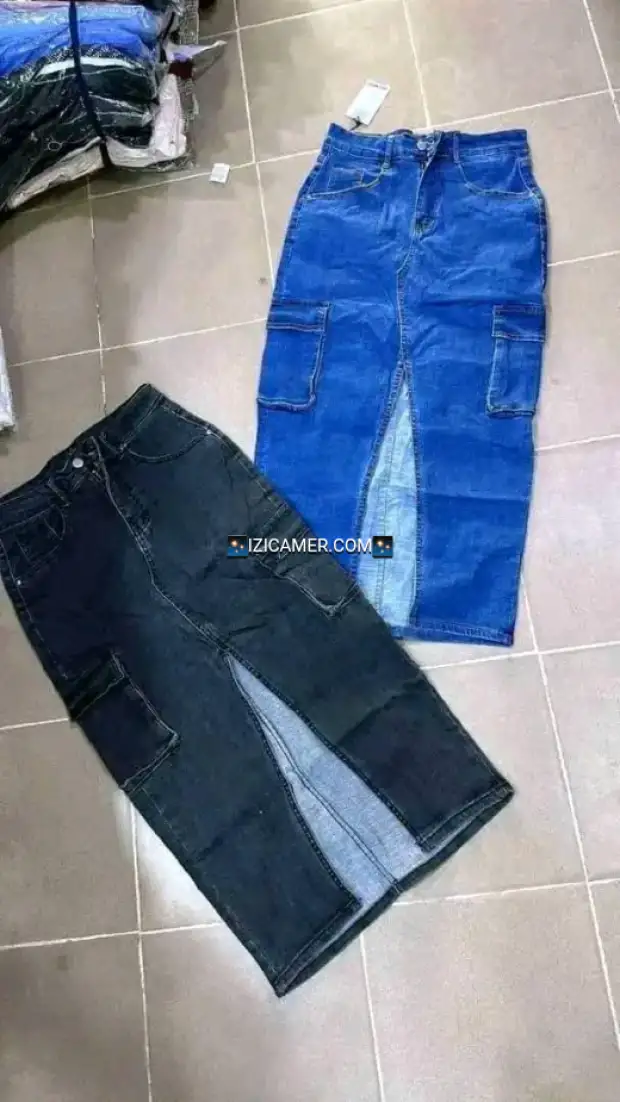 Jupes jeans avec fente | IZICAMER
