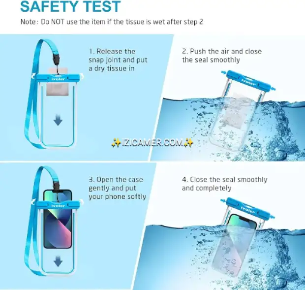 POCHETTE ÉTANCHE POUR TÉLÉPHONE CONTRE LA PLUIE | IZICAMER